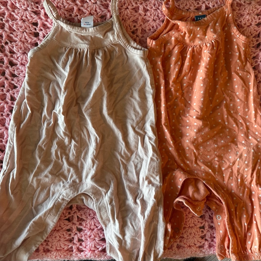 Old Navy pink and Orange Rompers